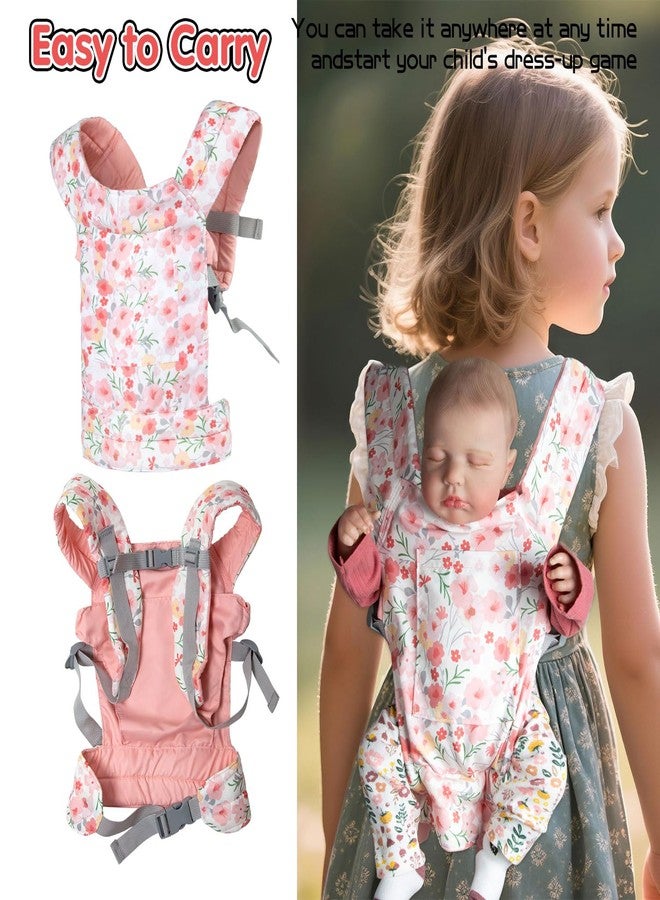 Pedolltree Reborn Baby Doll Carrier Realistic Newborn Baby Dolls Carrier for Little Girls Pink Lightweight Easy Worn - Image 3